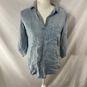 Skies Are Blue Blue Chambray Top